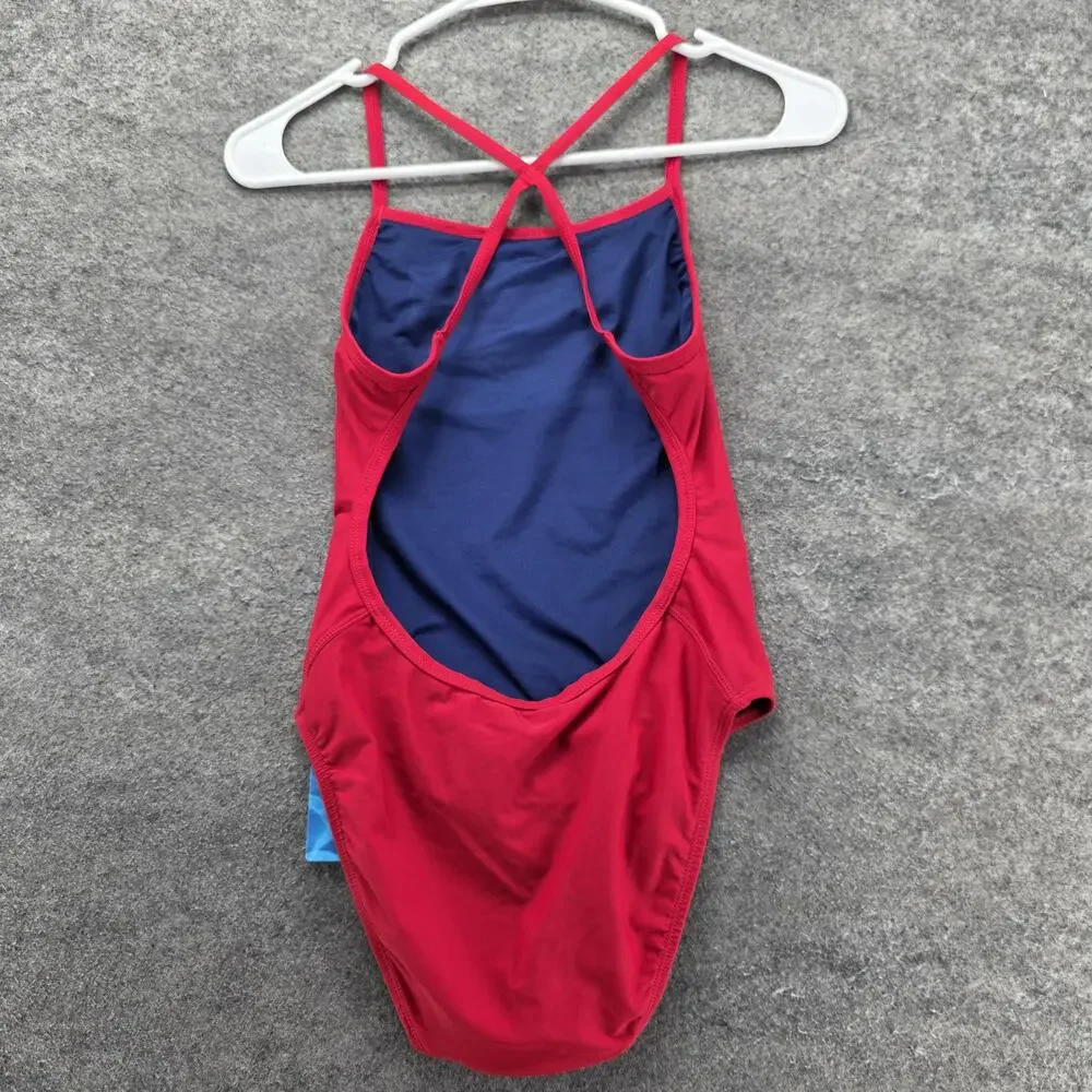Adoretex One Piece Womens 32 Red Guard Cross Back Lined Spaghetti Strap